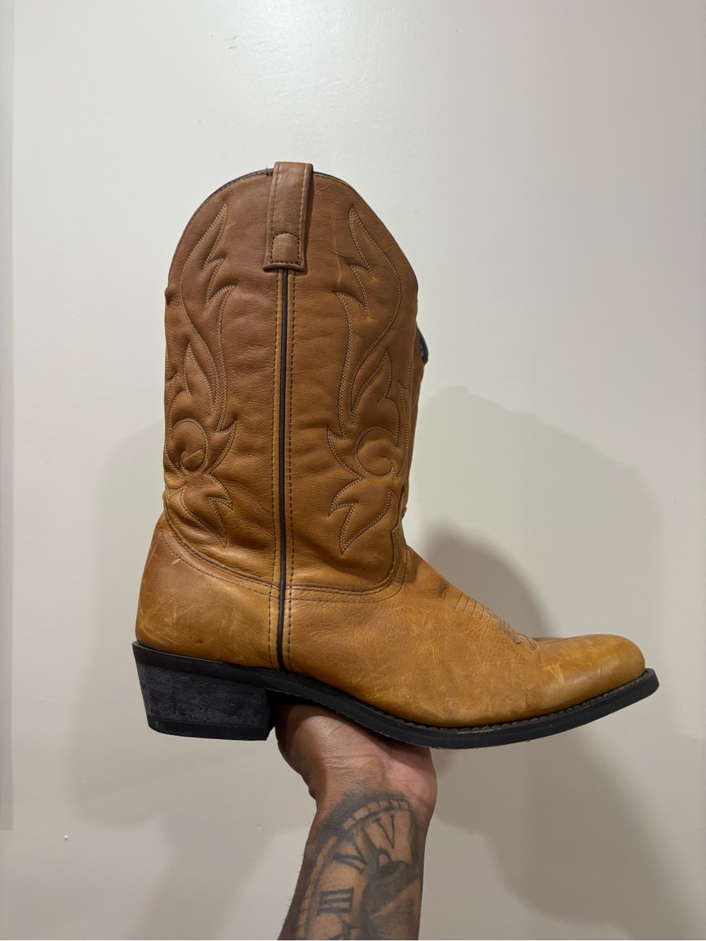 Vintage Leather Cowboy Boots